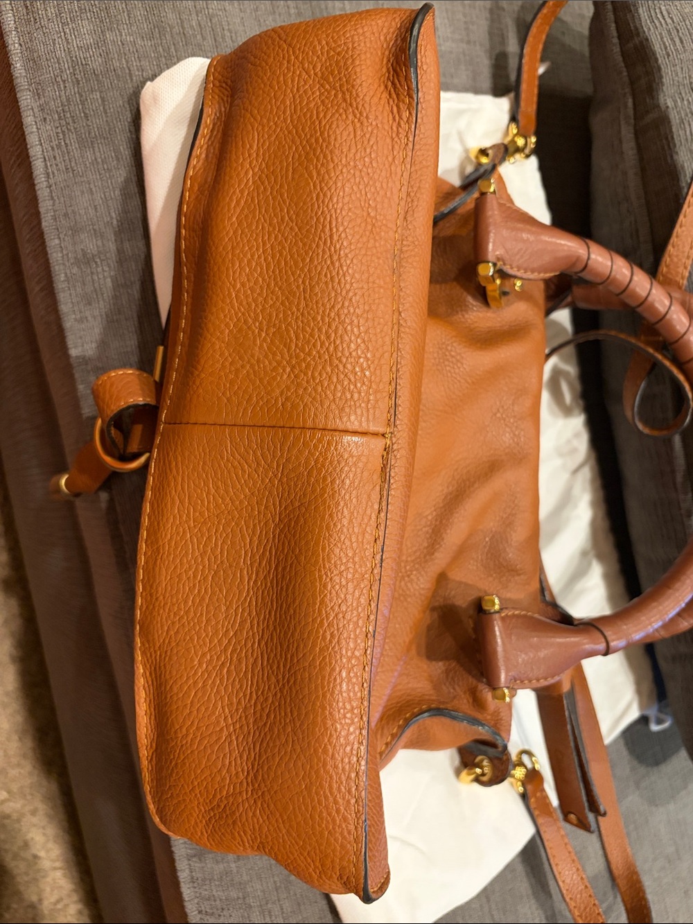 Chloe Marcie Small Brown Leather Satchel - Picture 8 of 12